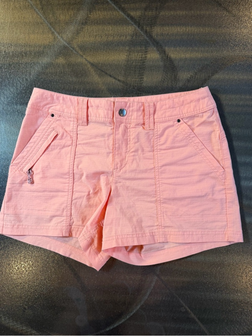 Title Nine Lt Coral Pink Utility Shorts Sz 6 Outdoors, Zipper Pocket Flattering!